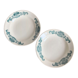 2 Terre de Fer hollow plates, model "Lutèce", Longchamp