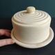 French vintage clay terra cotta cheese dish