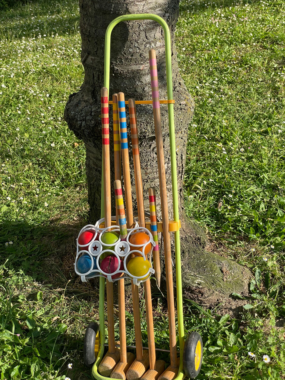 Wooden croquet game