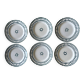 6 assiettes plates anciennes en faïence de Saint-Amand (Nord)
