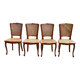 4 Louis XV chairs in solid wood and cane