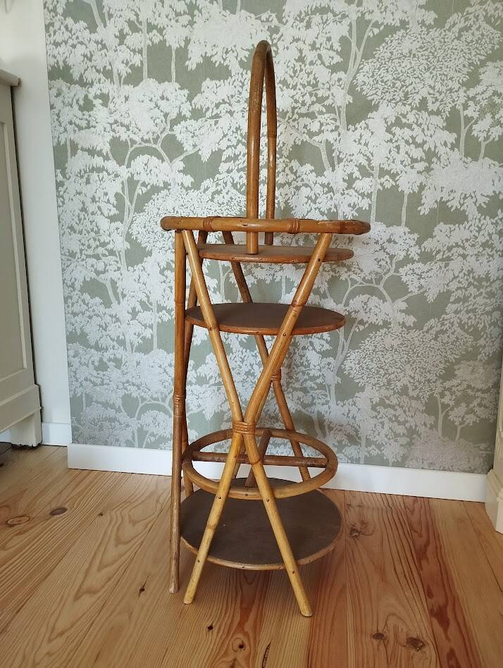 Vintage rattan bar – Portable – 60s–70s – Bohemian