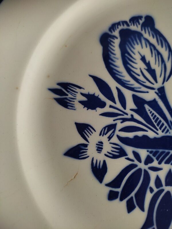 Flat plates blue flower Badonviller