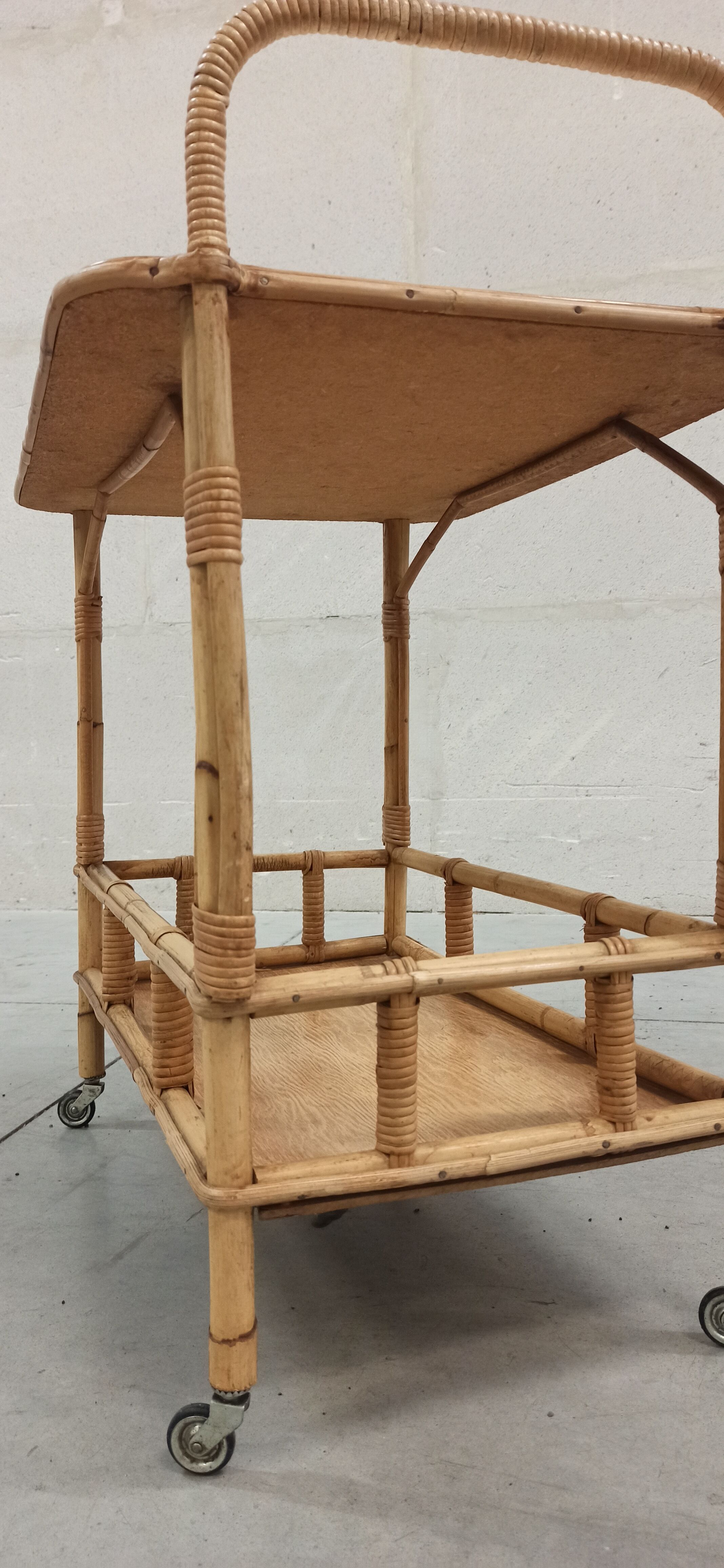 Vintage bamboo and rattan bar service