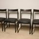 Set of 4 vintage chairs in teak and imitation leather, 1960s