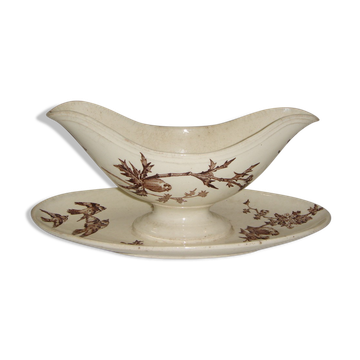 Saucière en faience montereau modèle chardonneret