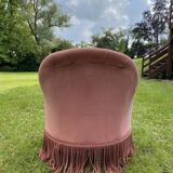 Fauteuil crapaud rose