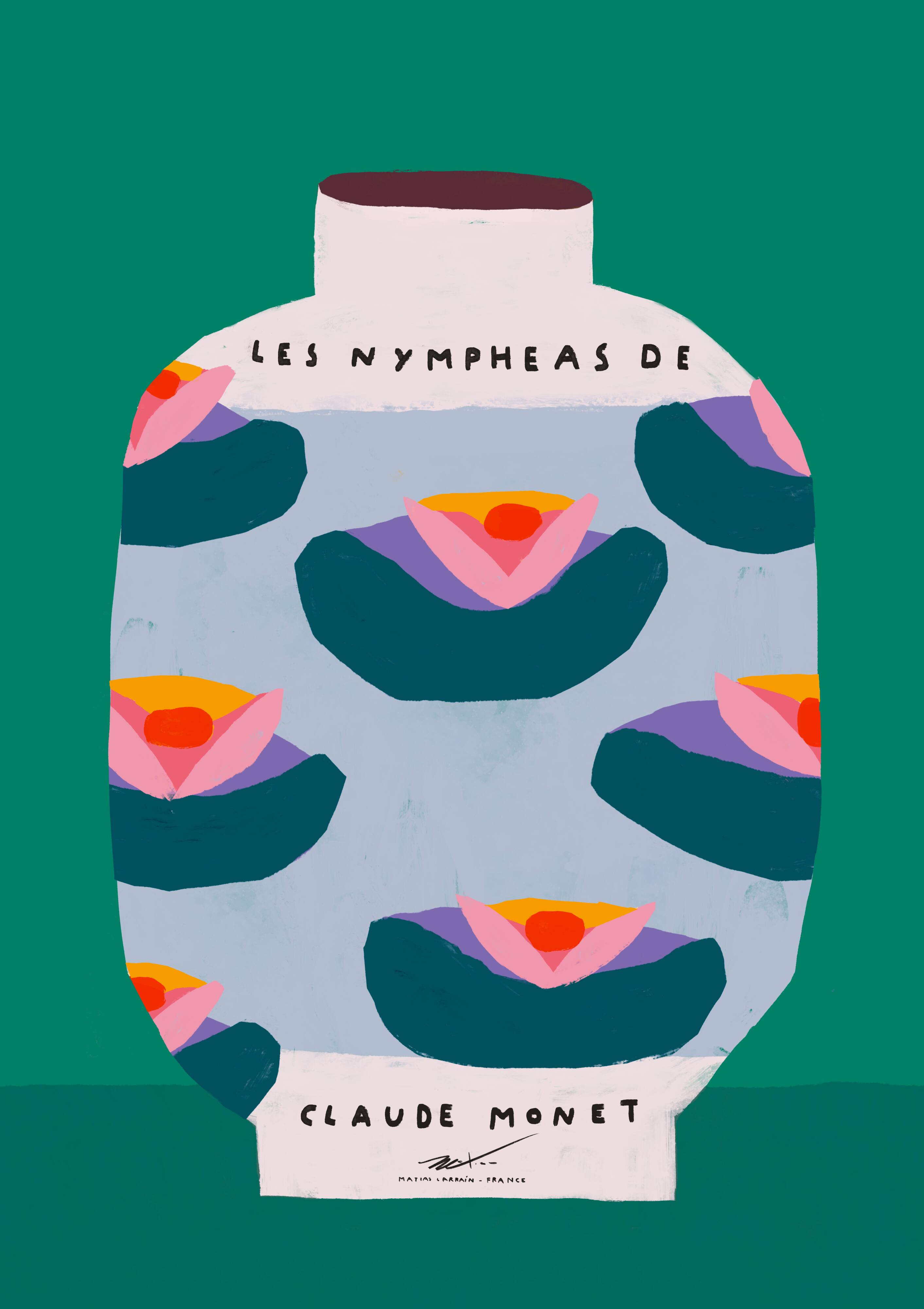 The Water Lilies by Claude Monet - Wall Poster 50x70cm