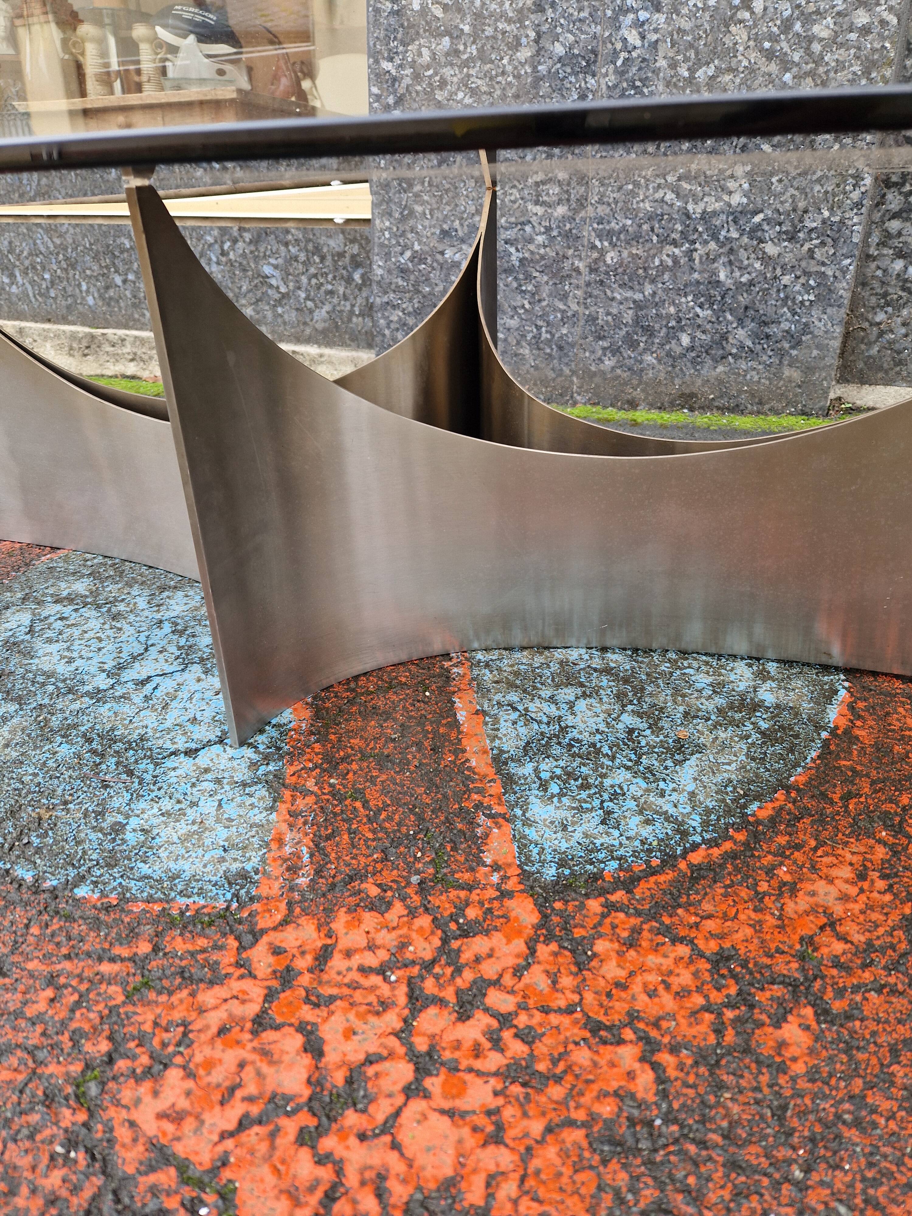 1970 coffee table in brushed steel