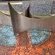 1970 coffee table in brushed steel