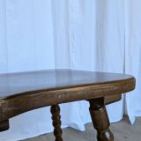 Vintage Tyrolean Heart Cutout Wooden Dining Chair / Bobbin-turned Legs