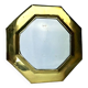 Vintage brass octagonal mirror
