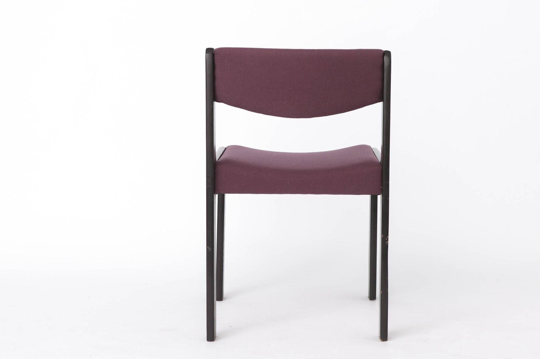1 of 6 Vintage German Dining Chair, 1950s–1960s, Black Beechwood, Pastel
