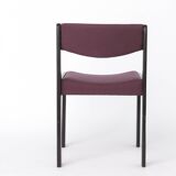 1 of 6 Vintage German Dining Chair, 1950s–1960s, Black Beechwood, Pastel