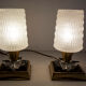 Paire de lampes de chevet 1960 laiton verre etoile