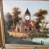 Tableau horloge signé Desfontaines XIXème