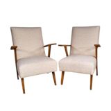 Set of 2 vintage bouclé armchairs