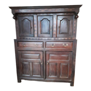 Buffet à deux corps chêne foncé
