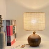 Stoneware and woven jute lamp