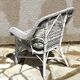 Vintage rattan kids garden armchair