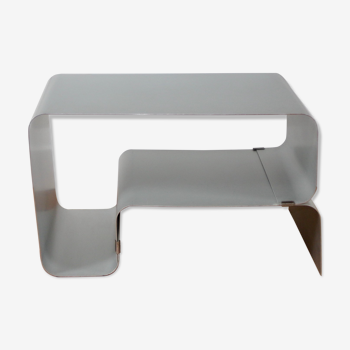 Brushed aluminum coffee table from the 1970s