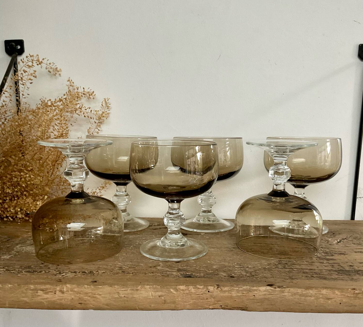 6 luminarc smoked cups