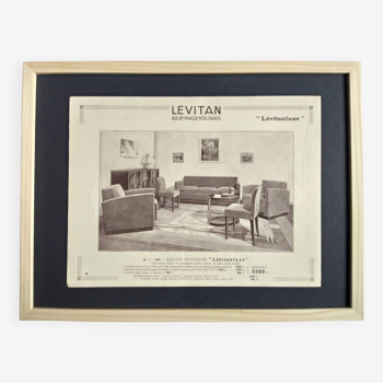 Planche publicitaire de mobilier 1940's " Salon Moderne "