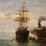 Great Seascape Painting Signed And Dated 1895