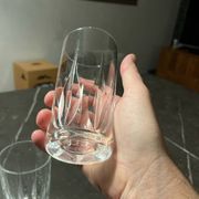 Série de 4 verres à orangeade estampillés cristal saint louis