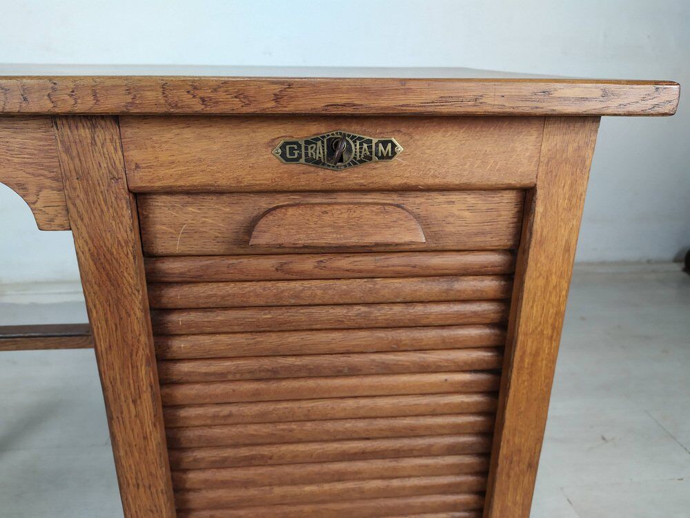 Oak industrial desk, 1930s