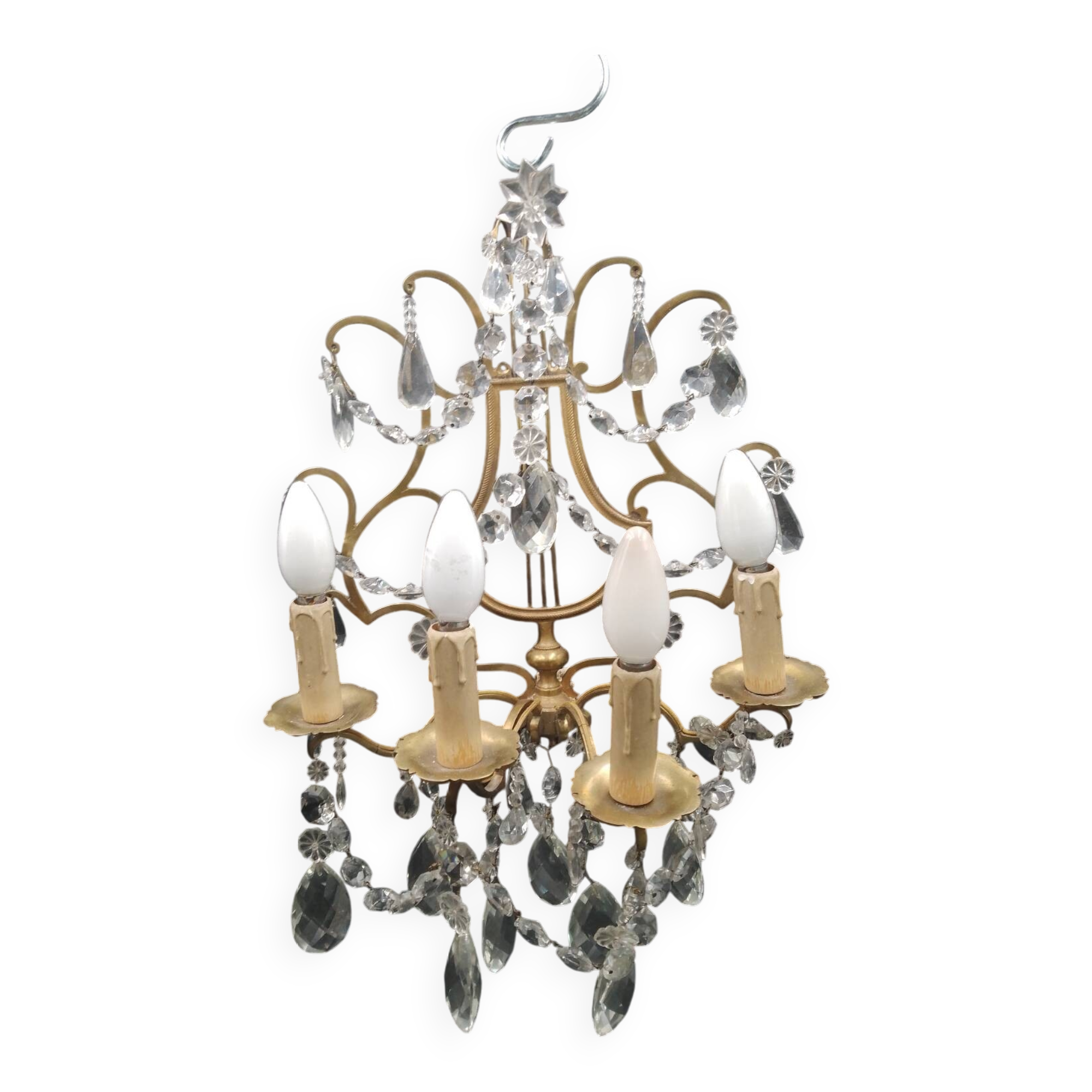 Lyre Garland Empire Tassels Wall Light 4 Lights Gilded Bronze