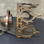 1970s Gothic Revival Crown Wall Sconce, Ornate Vintage Metal Lighting