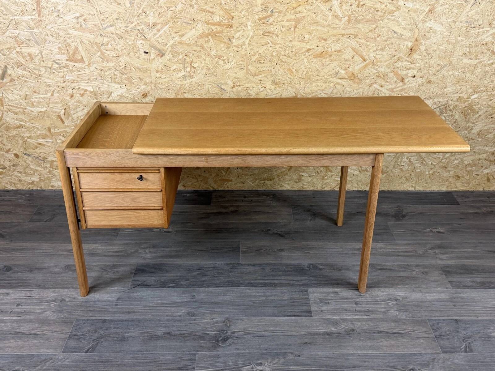 1960s 1970s Oak Writing Desk Sliding Top by Peter Løvig Nielsen for Løvig