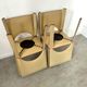 Lot 4 chairs all leather cream design 70s/80s Italy vintage