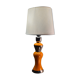 Lampe  en ceramique argent et orange vernisé