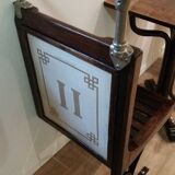 Lot of two wooden subway chairs with table