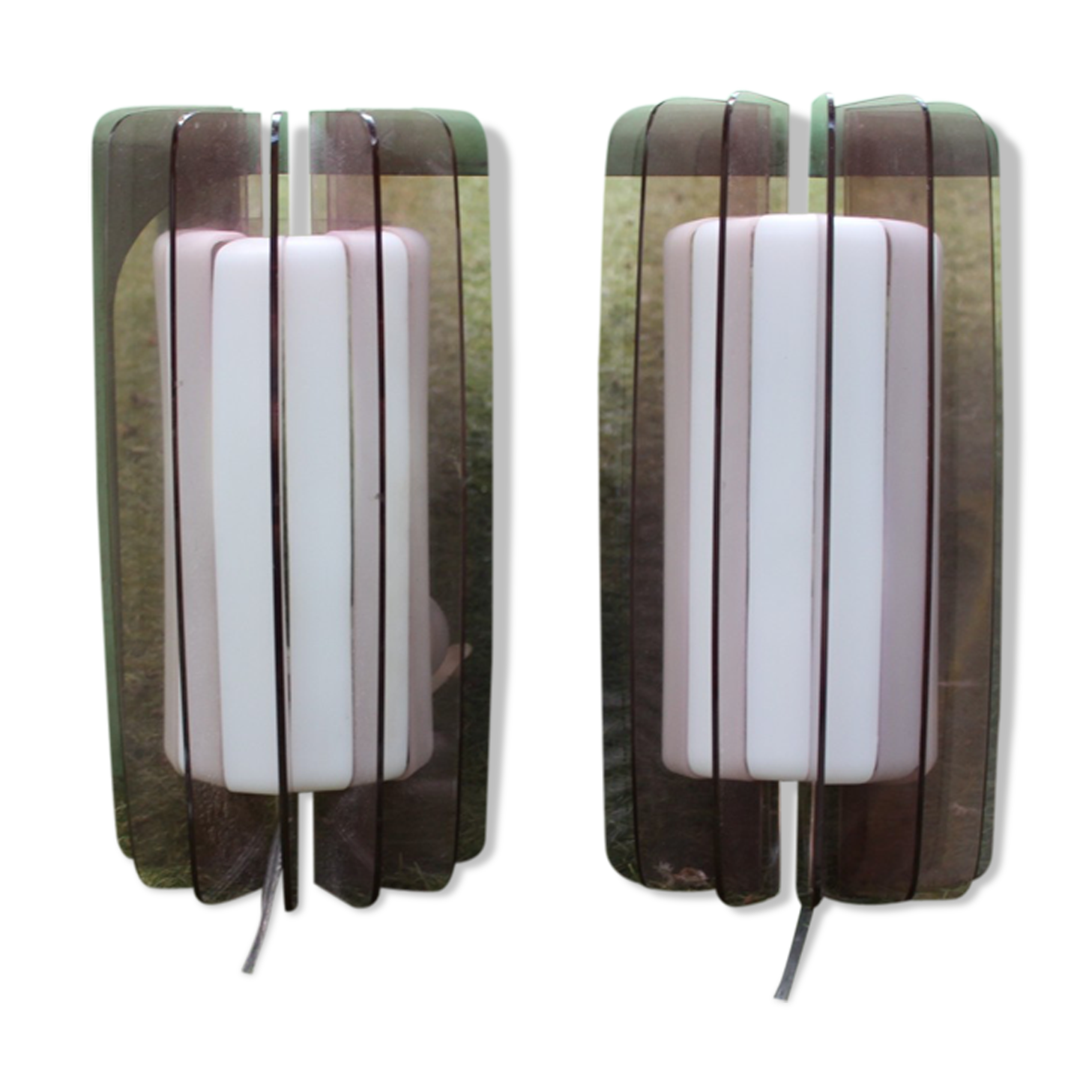 Set sconces Guzzini bagno vintage 70s