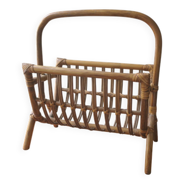Porte-revues en bambou du milieu du siècle, années 1960