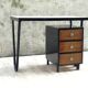 Modernist desk in metal and wood, 1950 s