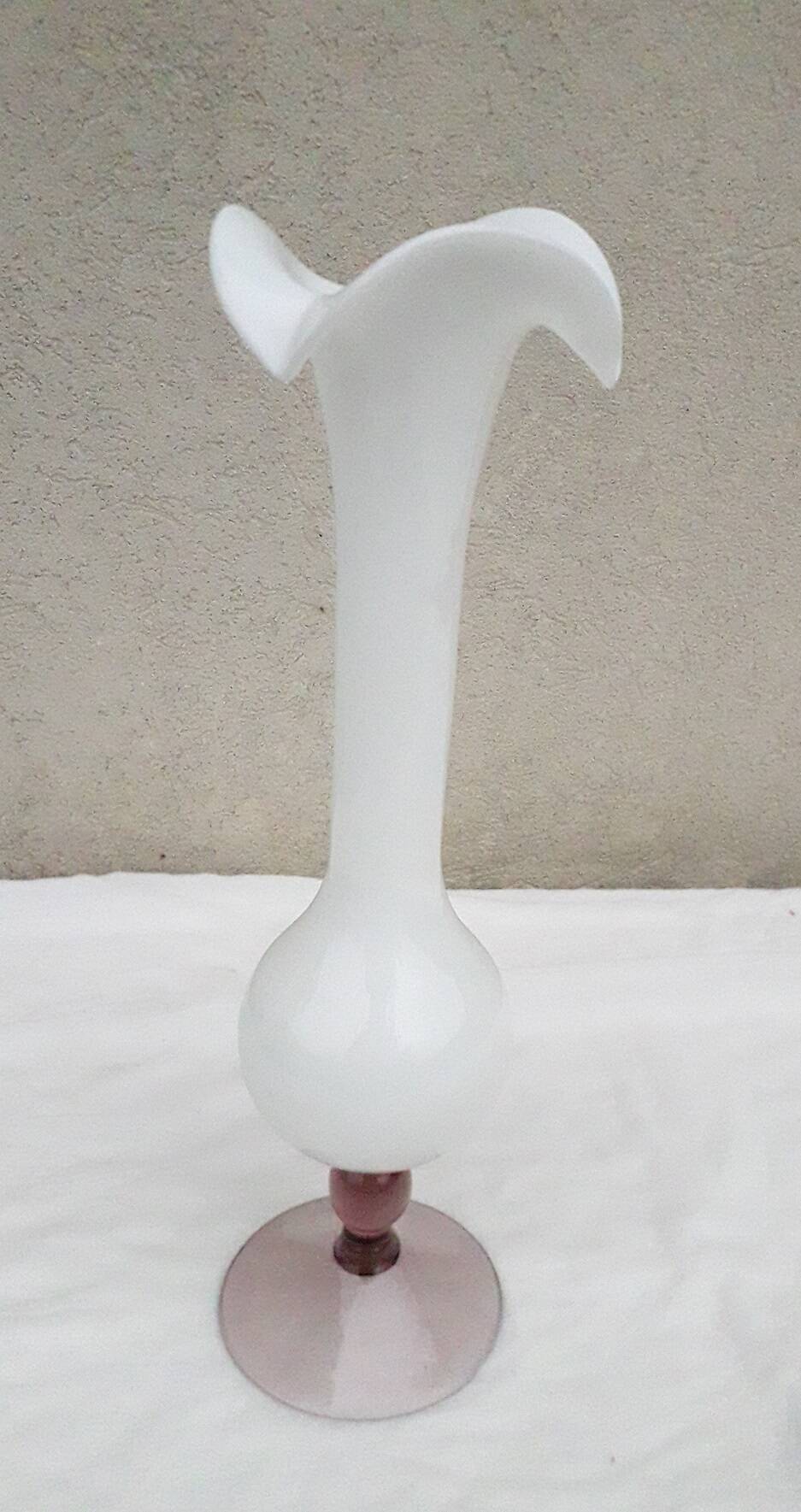 White pedestal vase