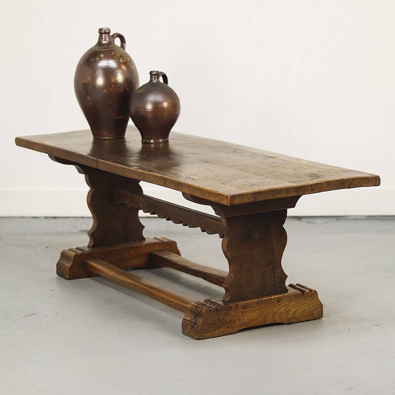 Rustic farmhouse refectory oak coffee table