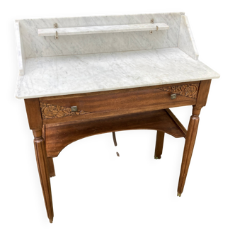 Art Deco vanity unit - white marble top