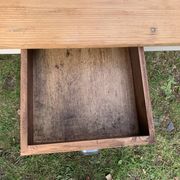Table basse de ferme campagne bois brut blanc