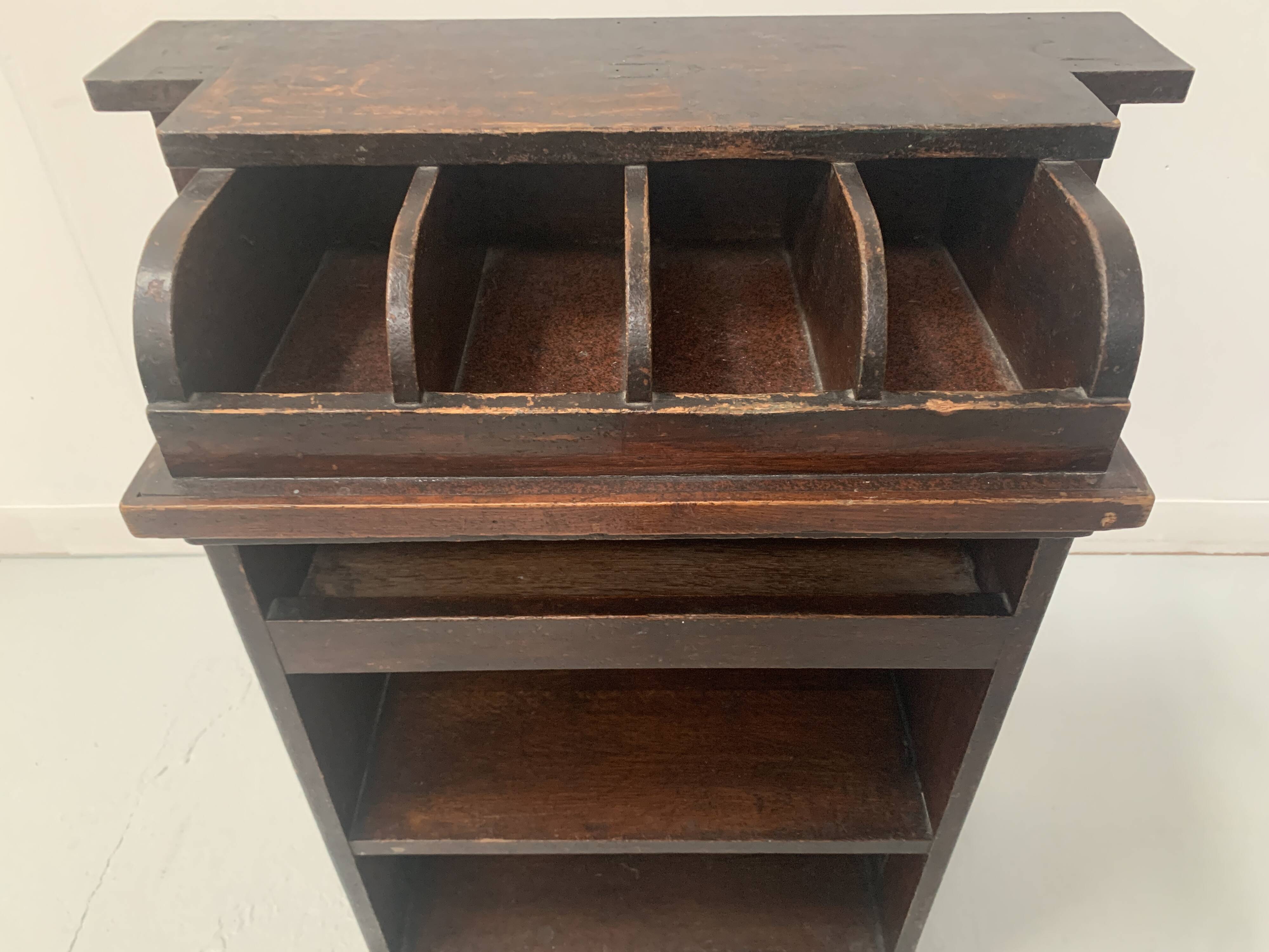 20th century solid oak restaurant cutlery trolley