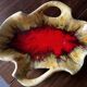 Large Vallauris glazed ceramic bowl/trinket dish, signed JAC - 40/30