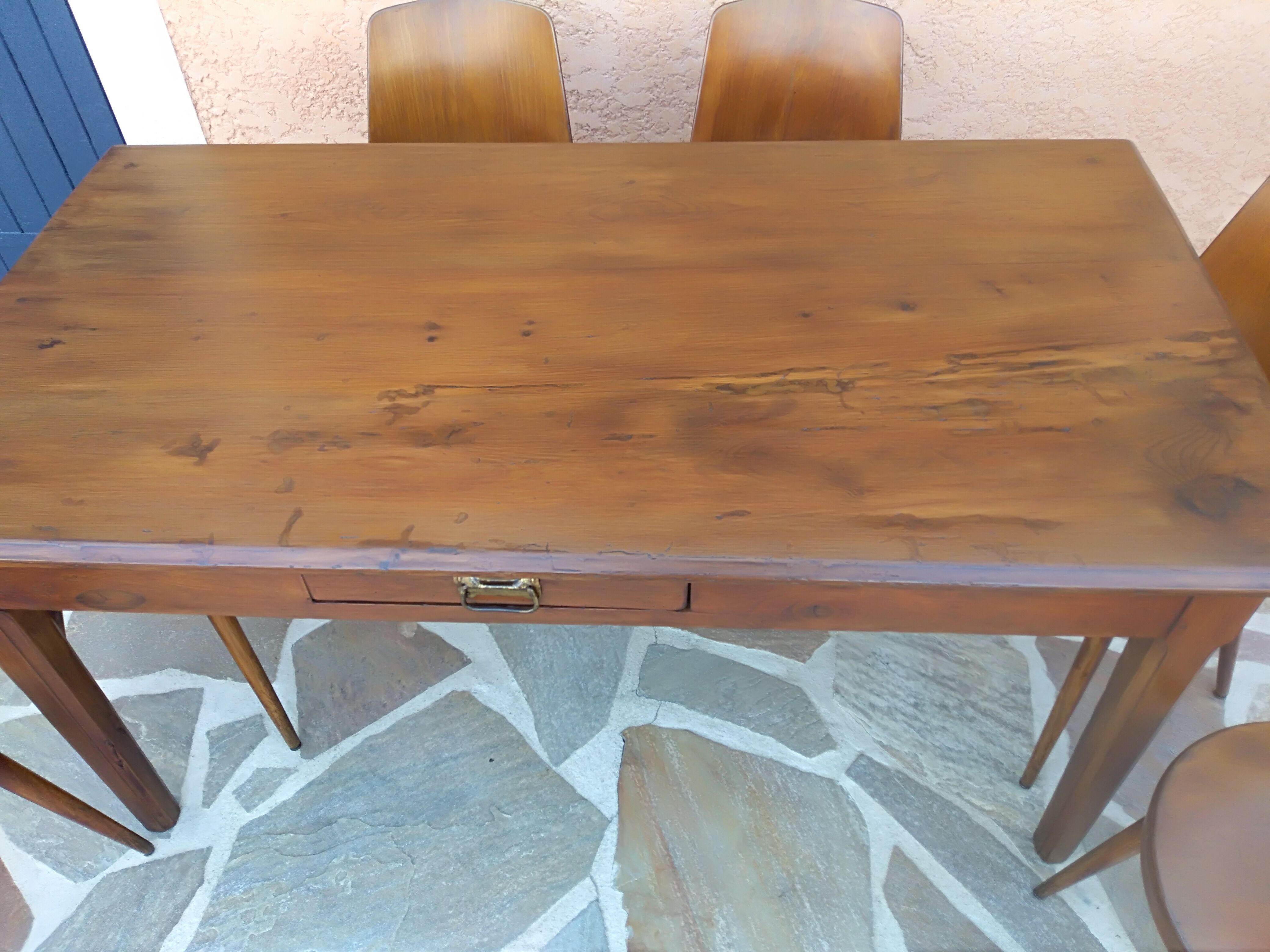 Vintage 1920s wooden farm table