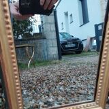 Miroir ancien en bois doré style louis xvi