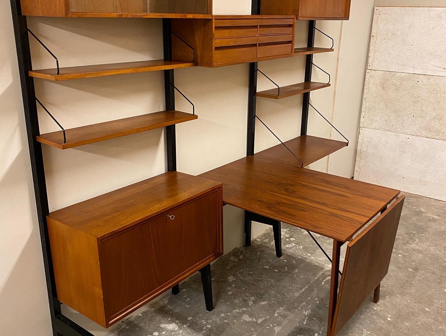 Vintage Scandinavian Teak wall unit by Poul Cadovius for royal system, 1950s