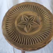 Tabouret bois art populaire tripod pieds compas ancien