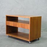 Mid -Century Teak Mobile Two-Sided Cabinet from WR, 1970s.